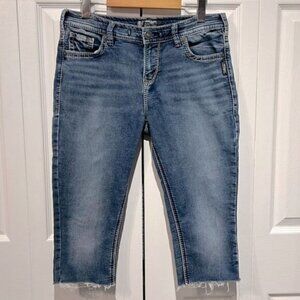 Silver Blue Boyfriend Joga Capris Clamdiggers   Jeans Size 27